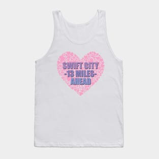 Swift City 13 Mi Shadow Text Heart Tank Top